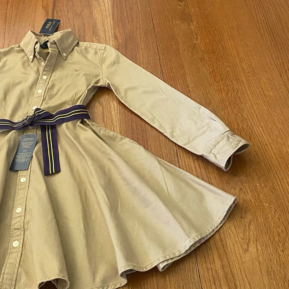 Ralph Lauren Khaki Girls Formal Dress - Picture 4 of 11